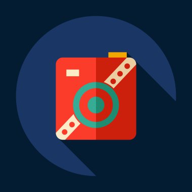 Gölge simgesi kamera ile düz modern tasarım