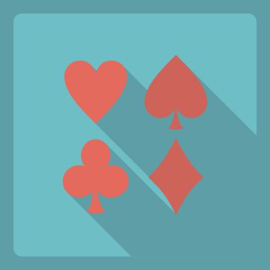 Gölge simgesi poker ile düz modern tasarım
