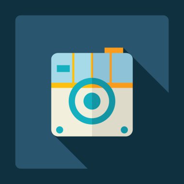 Gölge simgesi kamera ile düz modern tasarım