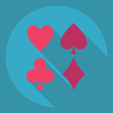 Gölge simgesi poker ile düz modern tasarım
