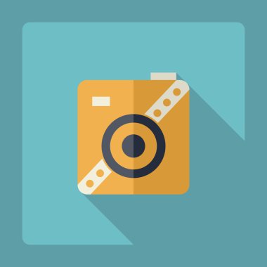 Gölge simgesi kamera ile düz modern tasarım