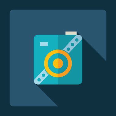 Gölge simgesi kamera ile düz modern tasarım