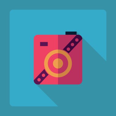 Gölge simgesi kamera ile düz modern tasarım