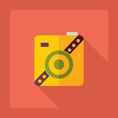 Gölge simgesi kamera ile düz modern tasarım