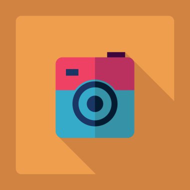 Gölge simgesi kamera ile düz modern tasarım