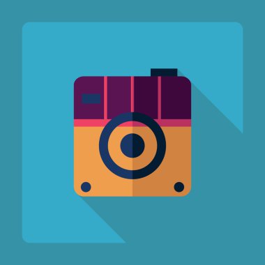 Gölge simgesi kamera ile düz modern tasarım