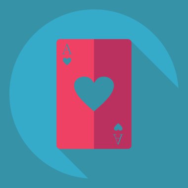 Gölge simgesi poker ile düz modern tasarım