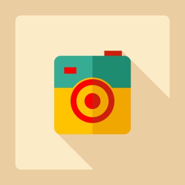 Gölge simgesi kamera ile düz modern tasarım