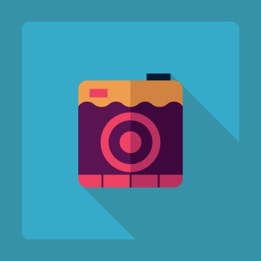 Gölge simgesi kamera ile düz modern tasarım