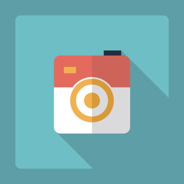 Gölge simgesi kamera ile düz modern tasarım