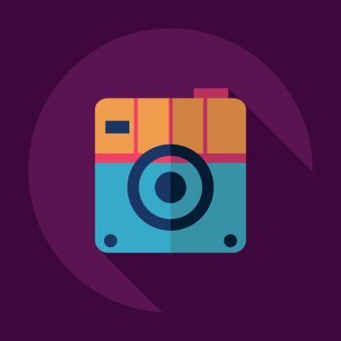 Gölge simgesi kamera ile düz modern tasarım