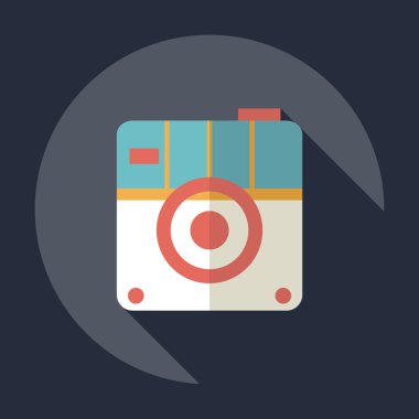 Gölge simgesi kamera ile düz modern tasarım