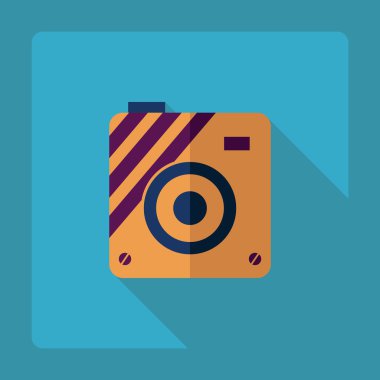 Gölge simgesi kamera ile düz modern tasarım