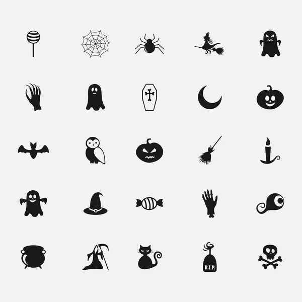 Czarna ikona halloween na białym tle urządzony — Wektor stockowy