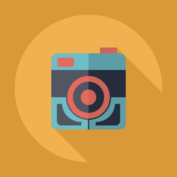 Plat modern design met schaduw pictogram camera — Stockvector