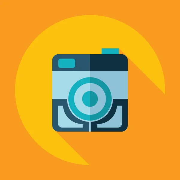 Plat modern design met schaduw pictogram camera — Stockvector