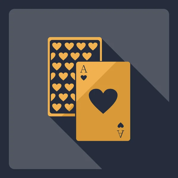 Diseño moderno plano con sombra Icon poker — Vector de stock