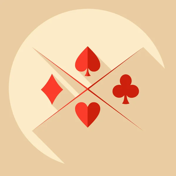 Diseño moderno plano con sombra Icon poker — Vector de stock