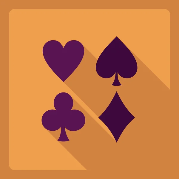 Diseño moderno plano con sombra Icon poker — Vector de stock