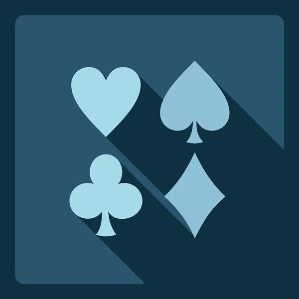 Design moderno plano com sombra Ícone de poker — Vetor de Stock