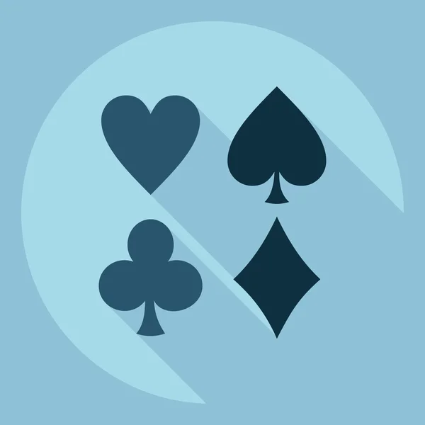 Diseño moderno plano con sombra Icon poker — Vector de stock