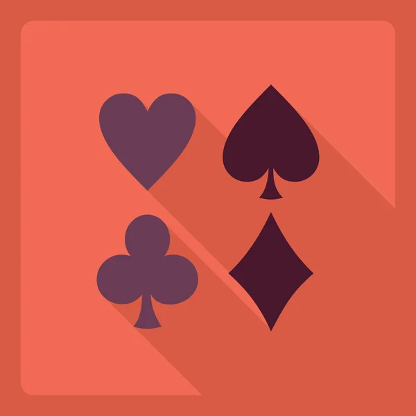 Design moderno plano com sombra Ícone de poker — Vetor de Stock