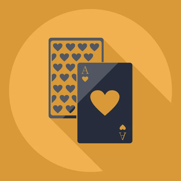 Diseño moderno plano con sombra Icon poker — Vector de stock