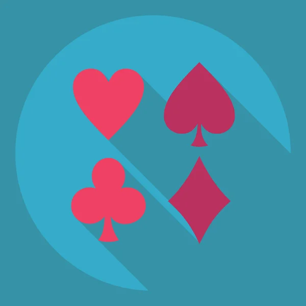 Diseño moderno plano con sombra Icon poker — Vector de stock