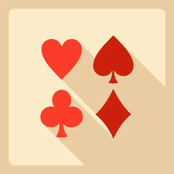 Diseño moderno plano con sombra Icon poker — Vector de stock