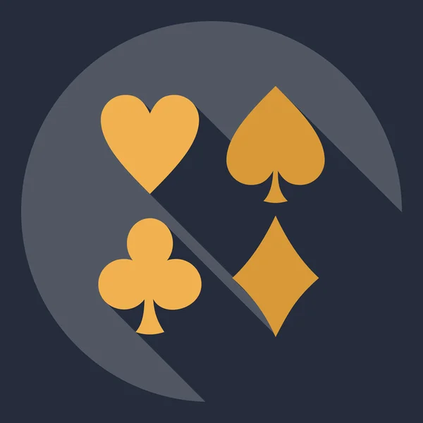 Diseño moderno plano con sombra Icon poker — Vector de stock