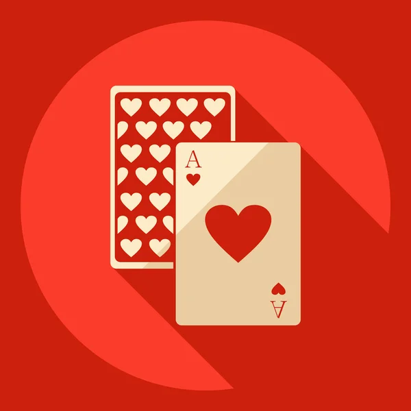 Diseño moderno plano con sombra Icon poker — Vector de stock