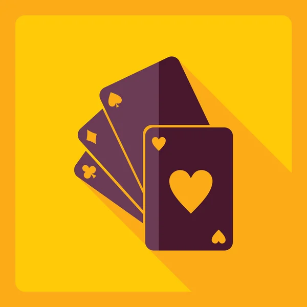 Diseño moderno plano con sombra Icon poker — Vector de stock