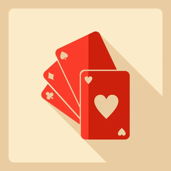 Diseño moderno plano con sombra Icon poker — Vector de stock