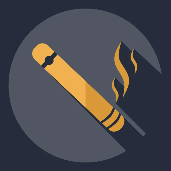 Diseño moderno plano con sombra Icono cigarro — Vector de stock