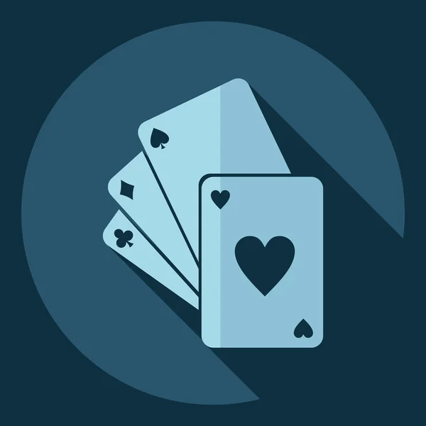 Diseño moderno plano con sombra Icon poker — Vector de stock