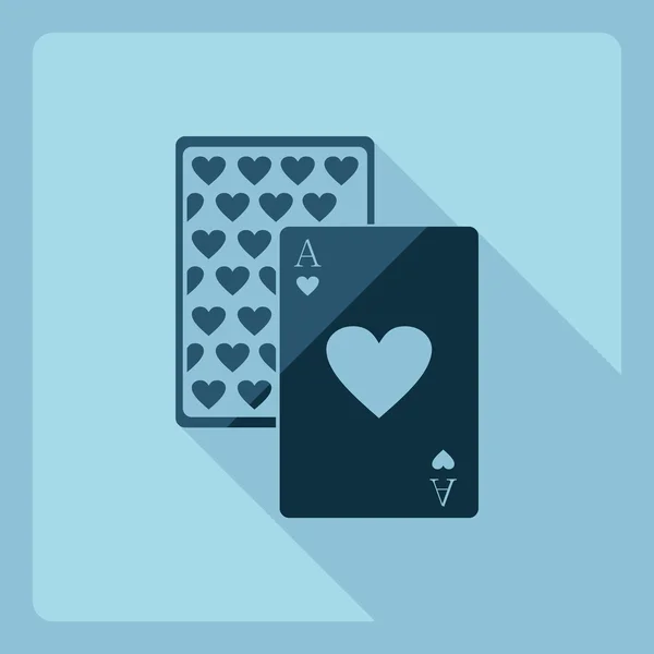 Design moderne plat avec ombre Icône poker — Image vectorielle