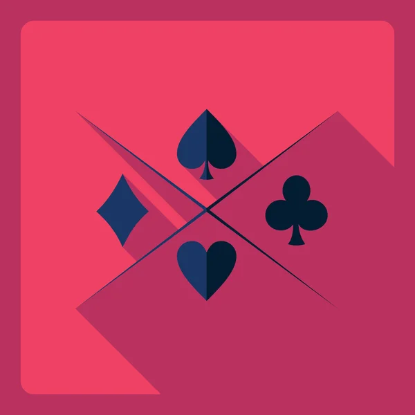 Diseño moderno plano con sombra Icon poker — Vector de stock