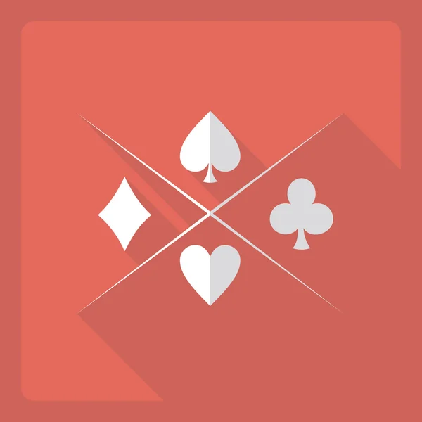 Diseño moderno plano con sombra Icon poker — Vector de stock