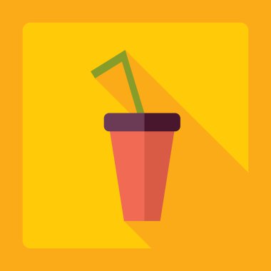 Gölge simgesi bardak düz modern tasarım