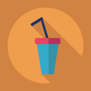 Gölge simgesi bardak düz modern tasarım