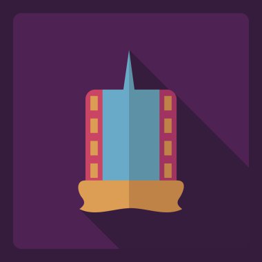 Gölge simgesi makara film ile düz modern tasarım