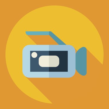 Gölge simgesi kamera ile düz modern tasarım