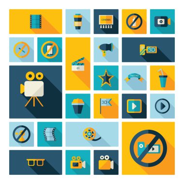 Gölge koleksiyonu sinema ile düz konsept tasarımı