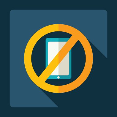 Gölge simgesi simgesi yasağı mobile ile düz modern tasarım