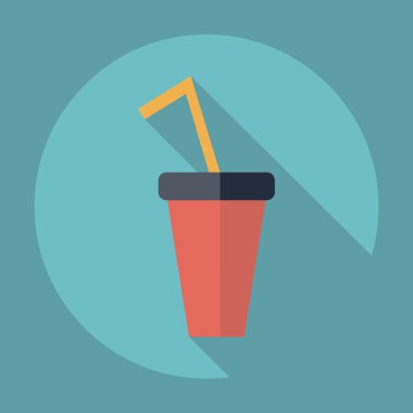 Gölge simgesi bardak düz modern tasarım