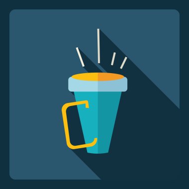 Gölge simgesi mikrofon ile düz modern tasarım