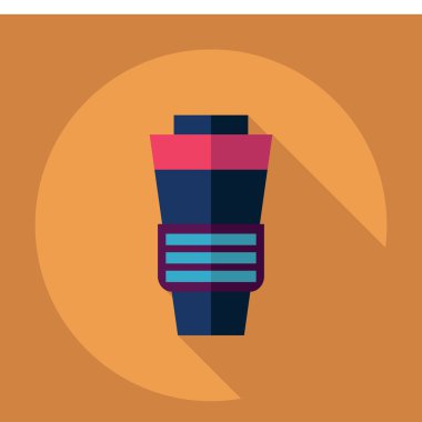 Gölge simgesi bardak düz modern tasarım