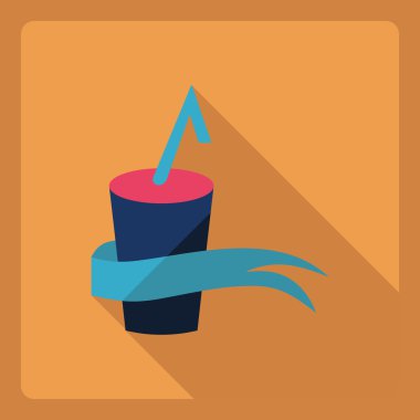 düz modern tasarım gölge ikon içeceği