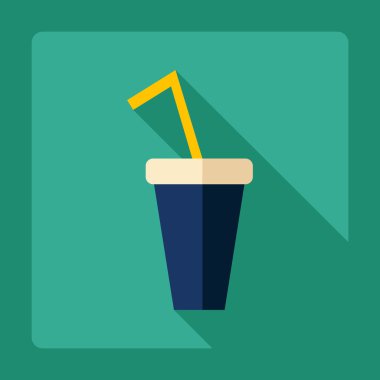 Gölge simgesi bardak düz modern tasarım