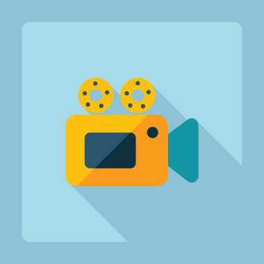 Gölge simgesi video kamera ile düz modern tasarım